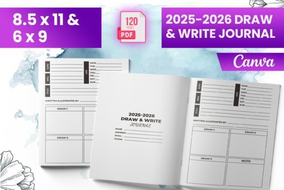 2025-2026 Draw Write Journal KDP