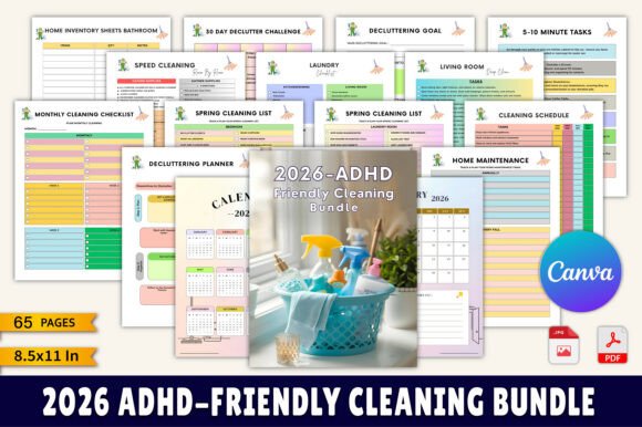 2026 ADHD-Friendly Cleaning Bundle: Simplify Your Home Care Routine