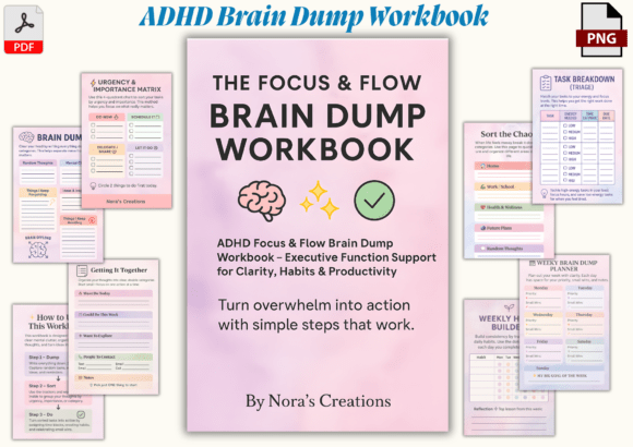 ADHD Focus Flow Brain Dump Workbook: A Tool for Clarity and Productivity