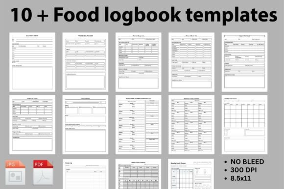 Food Logbook Templates Bundle: A Comprehensive Tool for Healthy Eating and Lifestyle Management