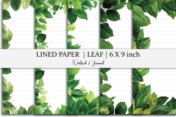 Leaf Frame Notebook Line Pages